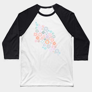 Spring Bloom: A Pastel Floral Pattern Illustration Baseball T-Shirt